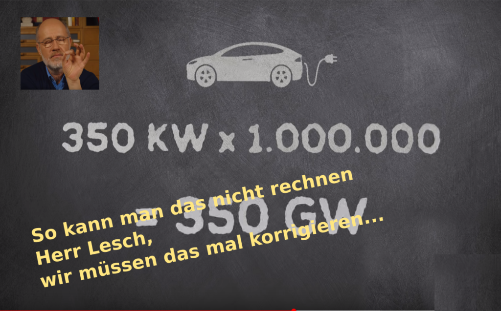 Prof. Lesch und das Laden von E-Autos
