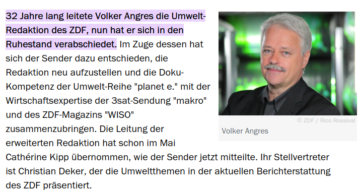 ZDF - Volker Angres in den Ruhestand verabschiedet