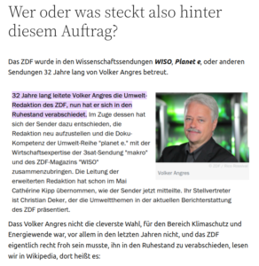 Volker Angres und die Umweltredaktion ZDF