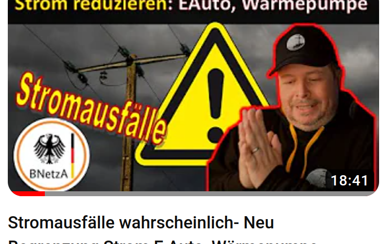 Stromausfälle wahrscheinlich, durch die Politik der Grünen - etzt fängt das grüne Desaster an – Nun stellen uns die Grünen den Strom ab