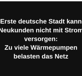Zu viele Wärmepumpen sind schuld