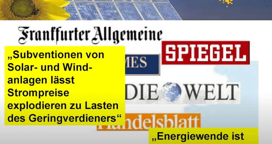 Ist die Energiewende unbezahlbar aus einem Vortrag von Tina Ternus 2016. Wie die Energiewende organisiert diskreditiert wurde.