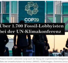 Über 1.700 Fossil-Lobbyisten bei der UN-Klimakonferenz