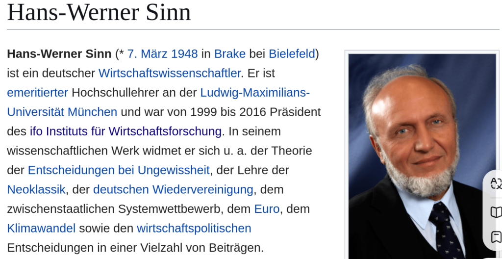 Die Kritik zu Hans-Werner Sinn wuchs in Wikipedia immer weiter an